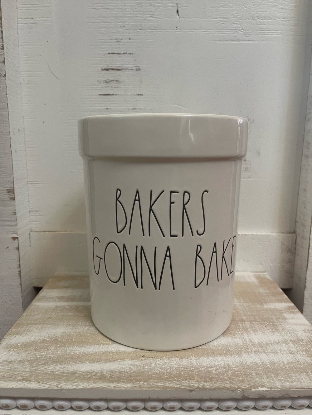 Rae Dunn Bakers Gonna Bake Ceramic Kitchen Crock